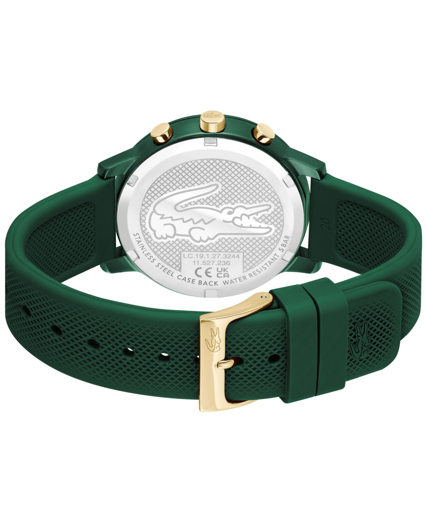 Мужские часы Lacoste L.12.12 Move Green Silicone Strap Watch, 42mm — фото 2