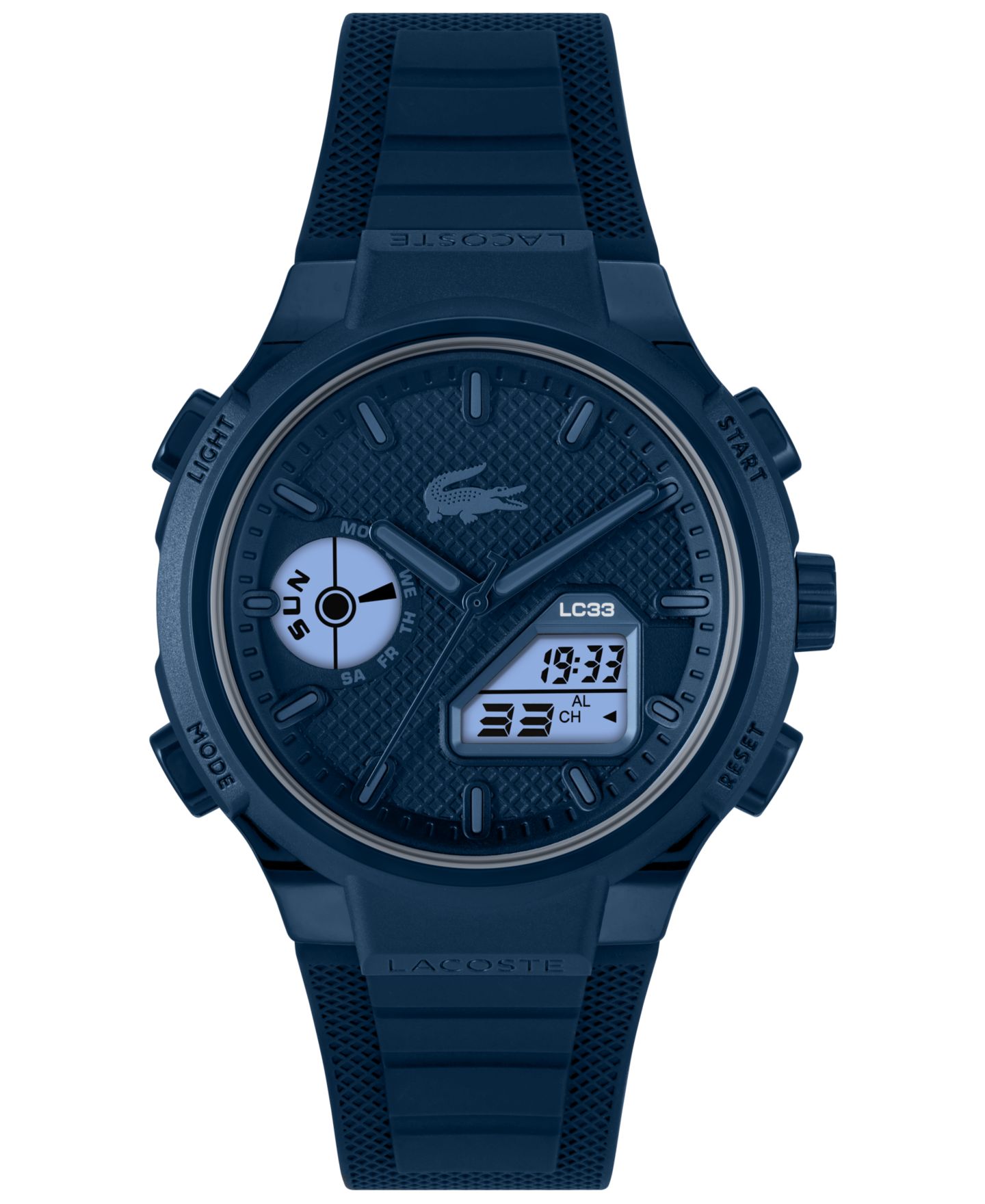Мужские часы Lacoste LC33 Navy Silicone Strap Watch, 44.8mm — фото 2
