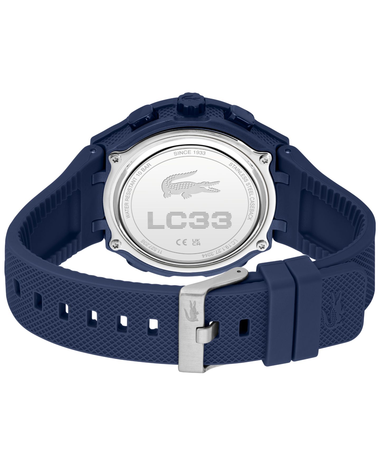 Мужские часы Lacoste LC33 Midnight Navy Silicone Strap Watch, 44.8mm — фото 3