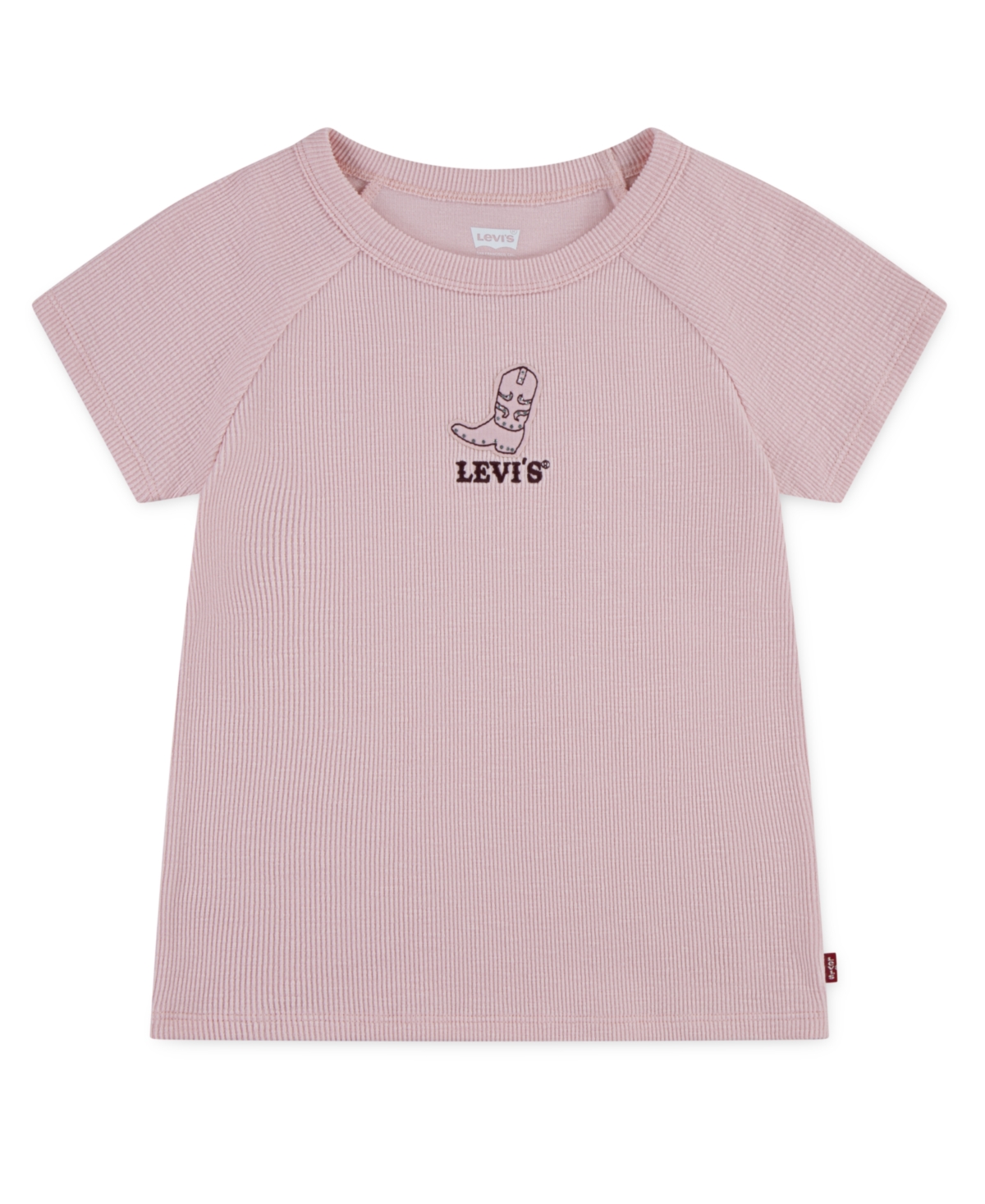 Levi's Big Girls Boot Applique Raglan Top In Pink