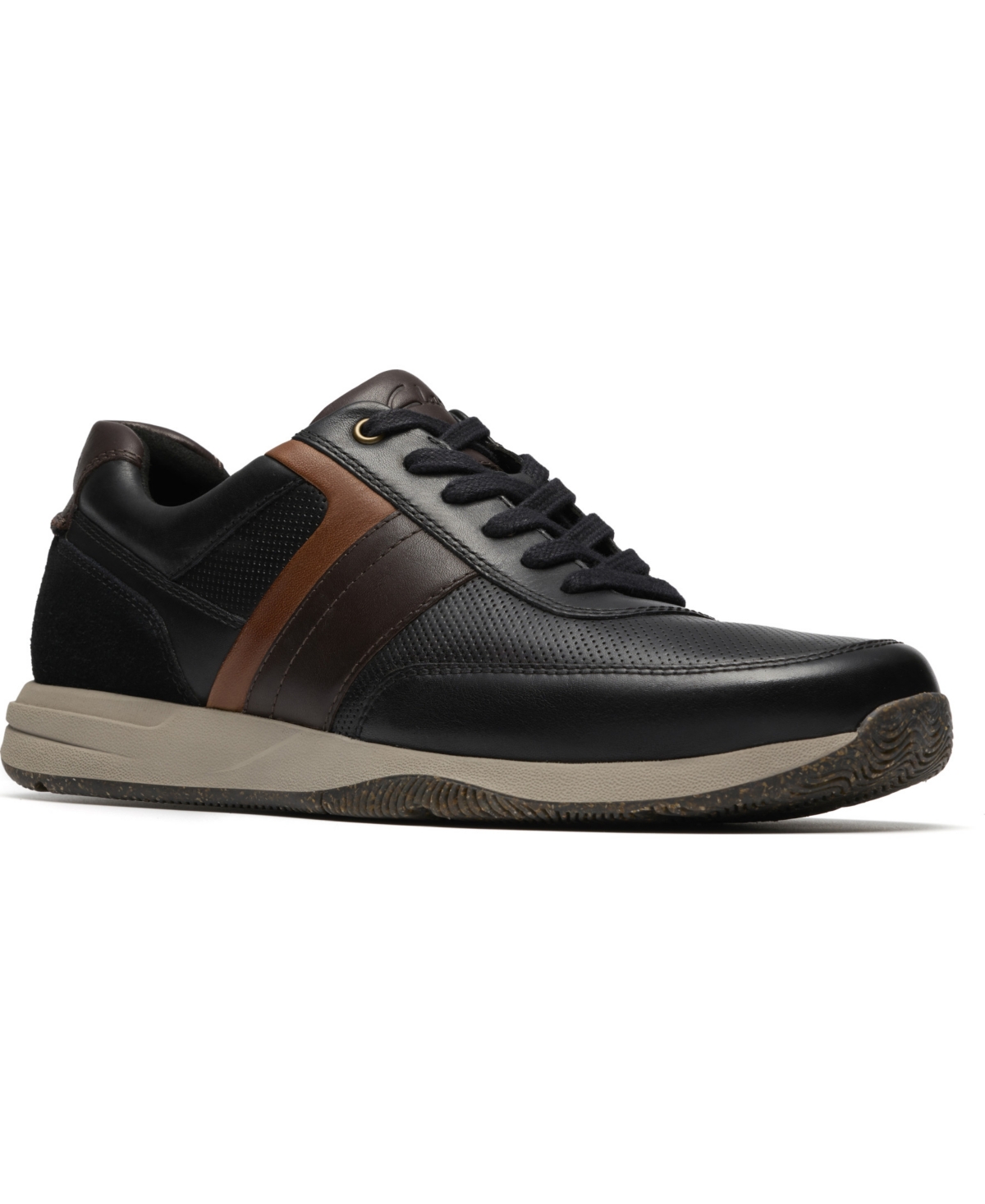 Men's Townview Style Casual Lace Up Sneakers - Black leather