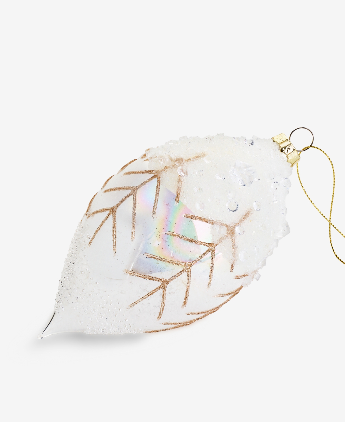 Holiday Lane Iced Delight Glass Frosted Drop Ornament, Macy's Exclusive In Neutral