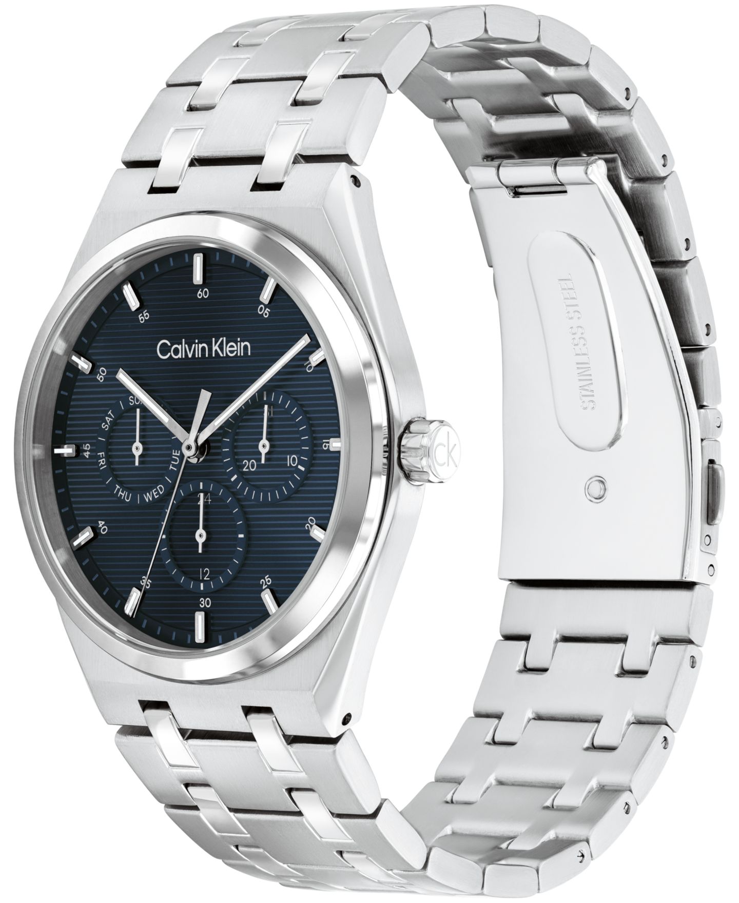Мужские часы Calvin Klein CK Motion Silver Tone Stainless Steel Bracelet Watch 39mm — фото 2