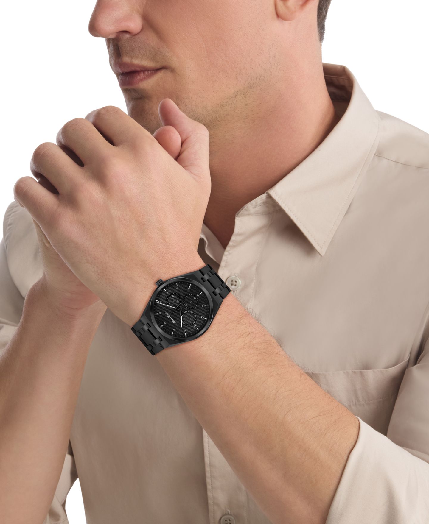 Мужские часы Calvin Klein CK Motion Black IP Stainless Steel Bracelet Watch 39mm — фото 4