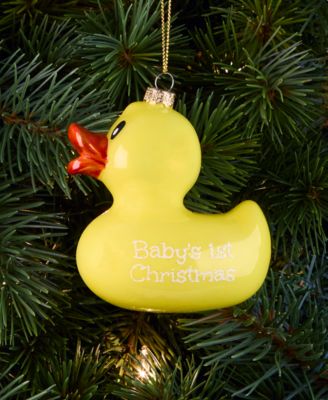 Baby's First Christmas 2025 Glass Ducky Ornament, Macy's Exclusive