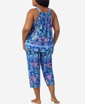 Plus Size Sleeveless Cropped Pajama Set