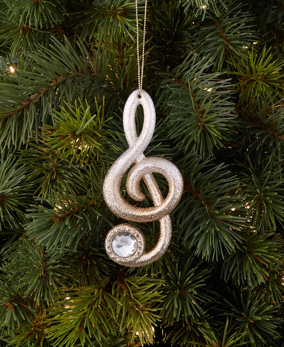Holiday Lane Eclectic Charm Treble Clef Ornament, Macy's Exclusive In Gold