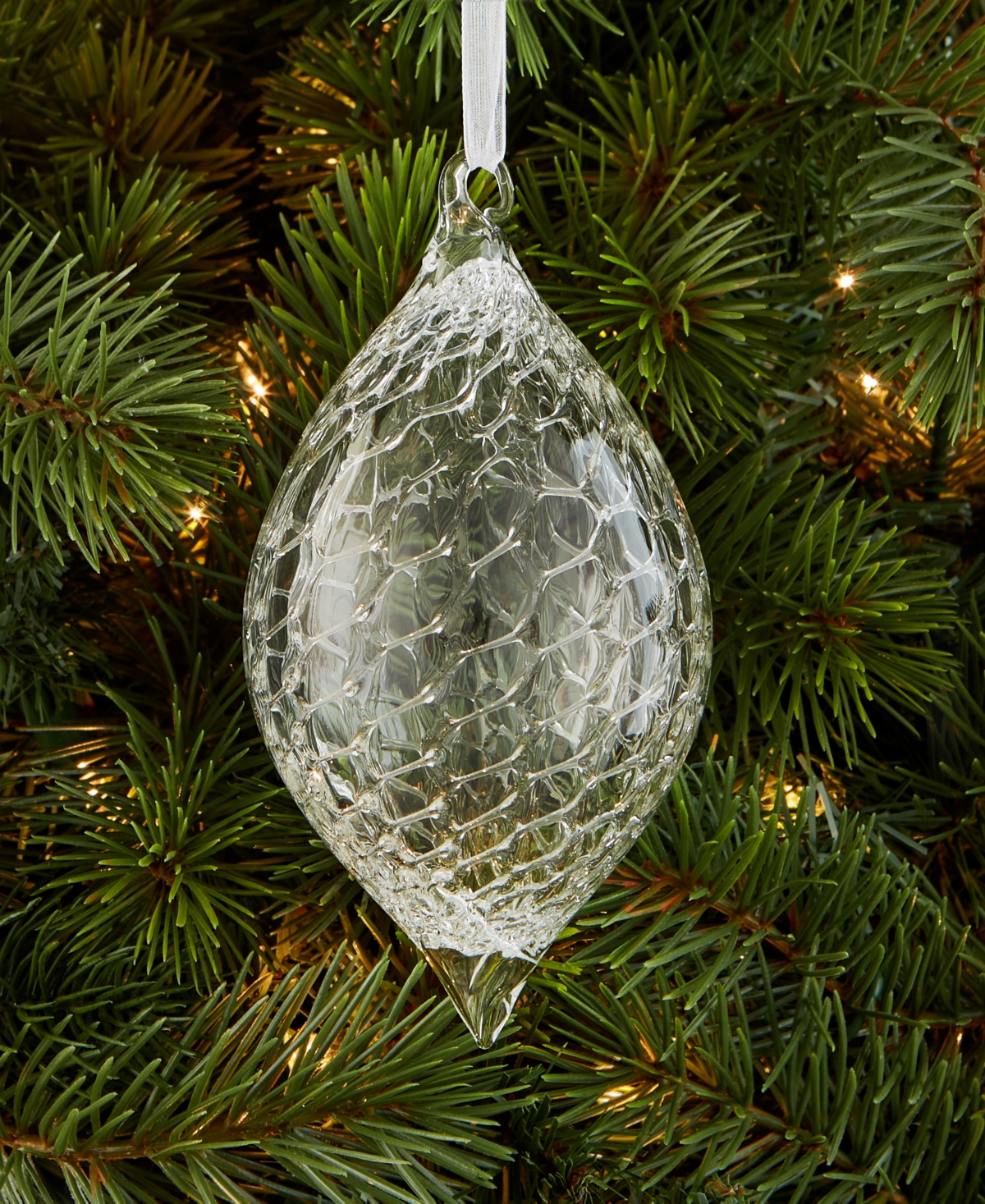 Holiday Lane Iced Delight Glass Drop Ornament, Macy's Exclusive In Transparent