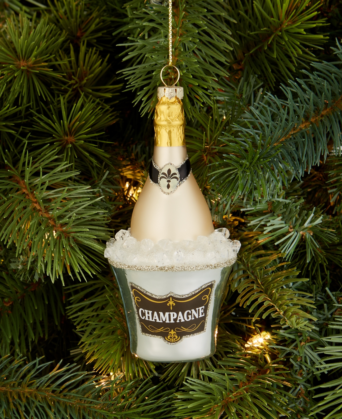 Holiday Lane Spirits Champagne On Ice Ornament, Macy's Exclusive