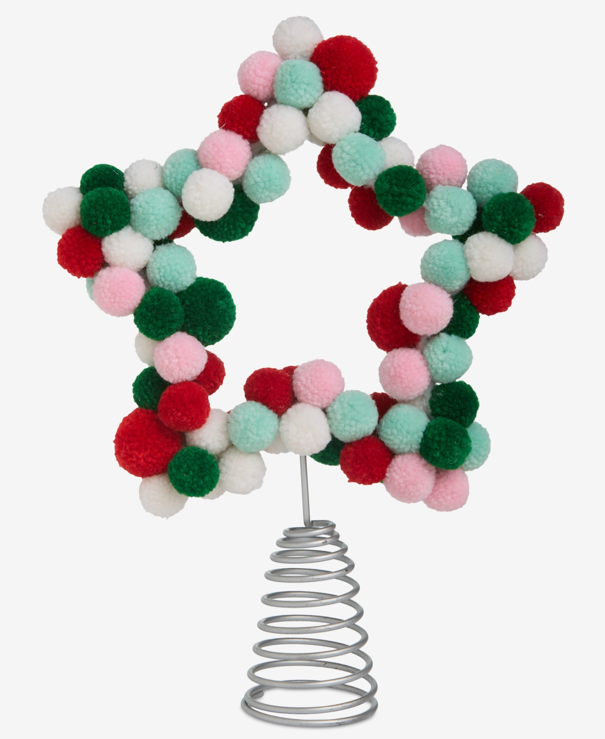 Holiday Lane Pom Pom Star Tree Topper, Macy's Exclusive In Transparent