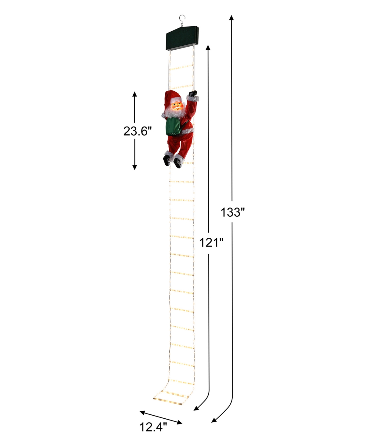 Mr. Christmas Super Climbing Outdoor Rope Ladder Climbing Santa In Multi