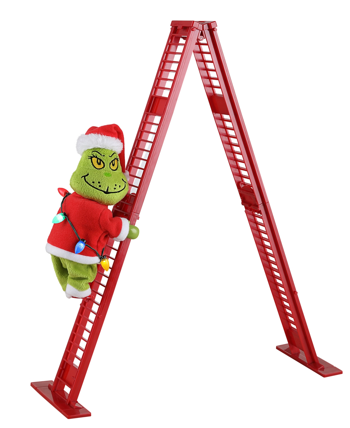 Mr. Christmas Super Climbing Grinch With Ladder In Red