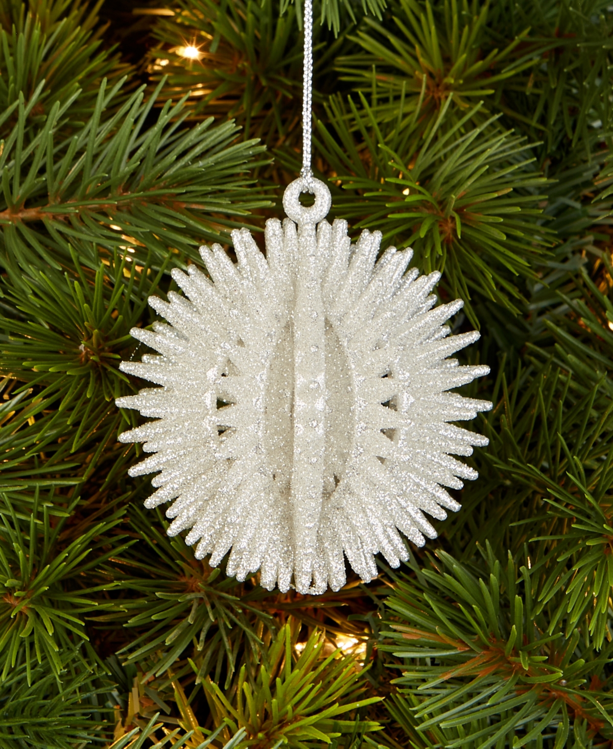 Holiday Lane Christmas Glitter Sparkling Spike Ball Ornament, Macy's Exclusive In Transparent