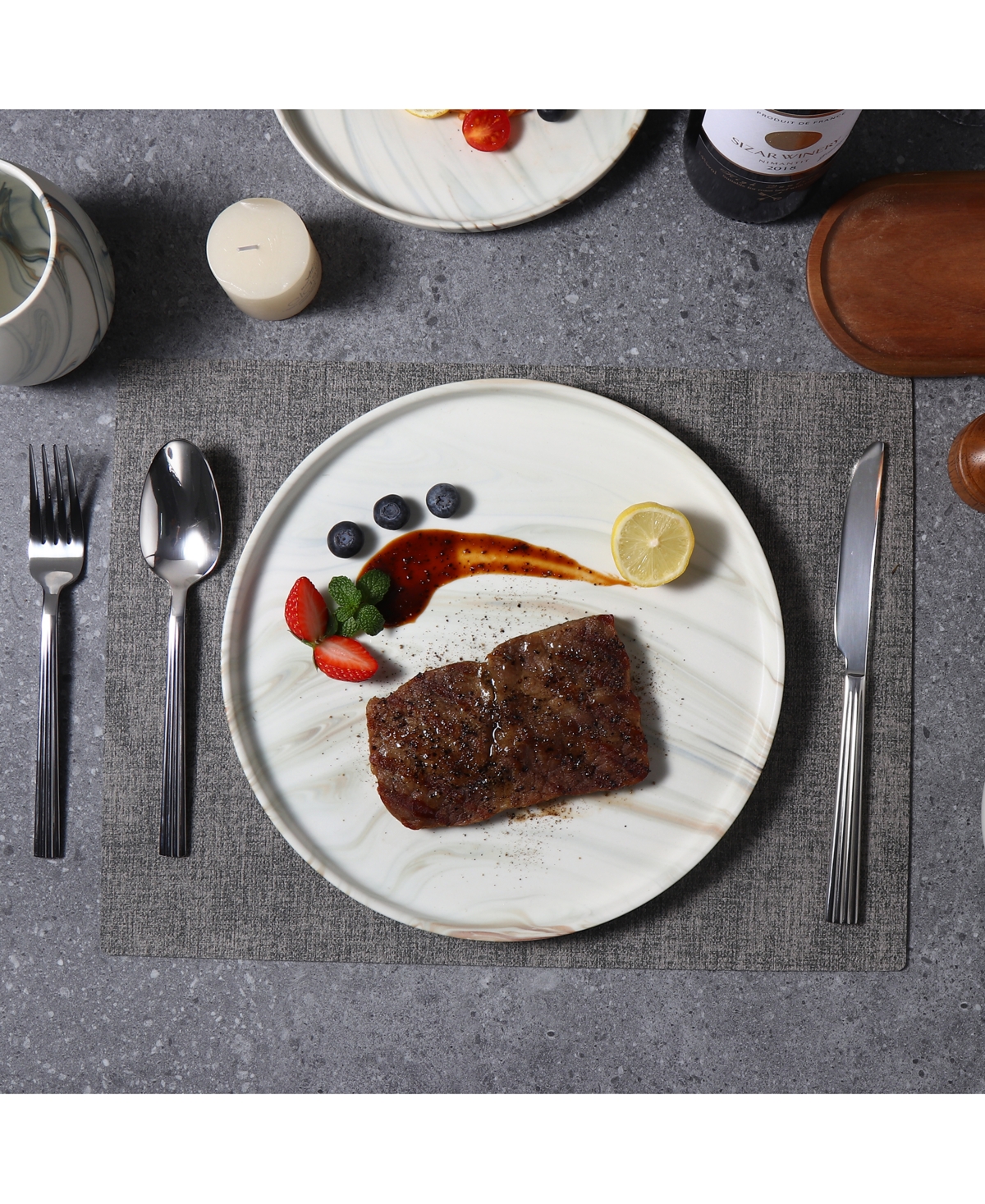 Lorren Home Trends Matte Marble Look 12-pc. Dinnerware Set, Service For 4 In Sand