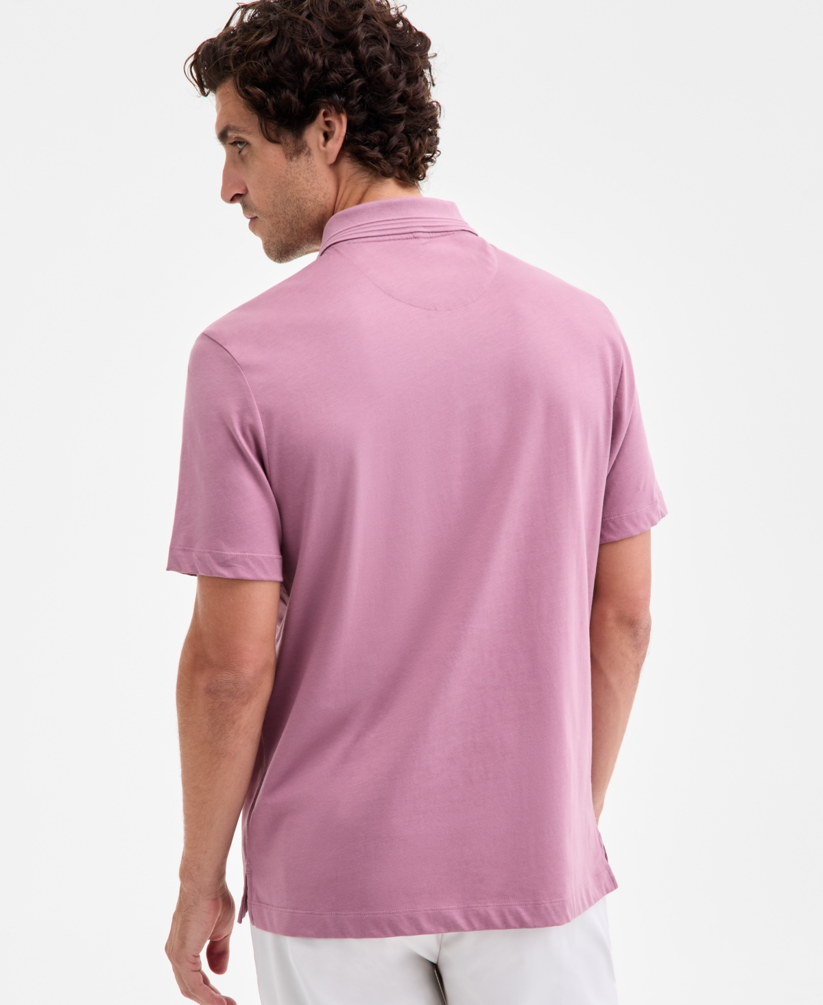 Alfani Men's Regular-fit Mercerized Polo Shirt, Created For Macy's In Pink