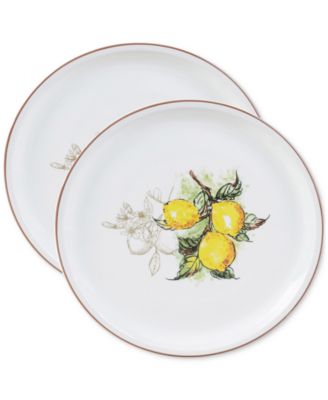 Lorren Home Trends - Lemon Round Pizza Serving Platters, Set of 2