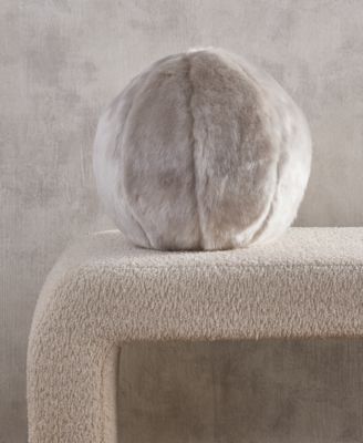 Lynx Faux Fur Decorative Pillow, 10" Round