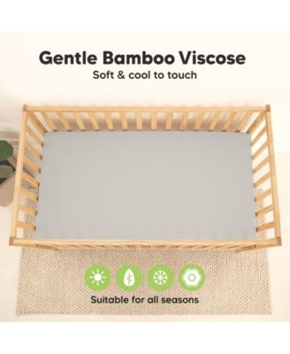 Waterproof Crib Sheets for Boys, Girls, 2pk Baby Fitted Crib Sheet, Waterproof Crib Mattress Protector Sheets