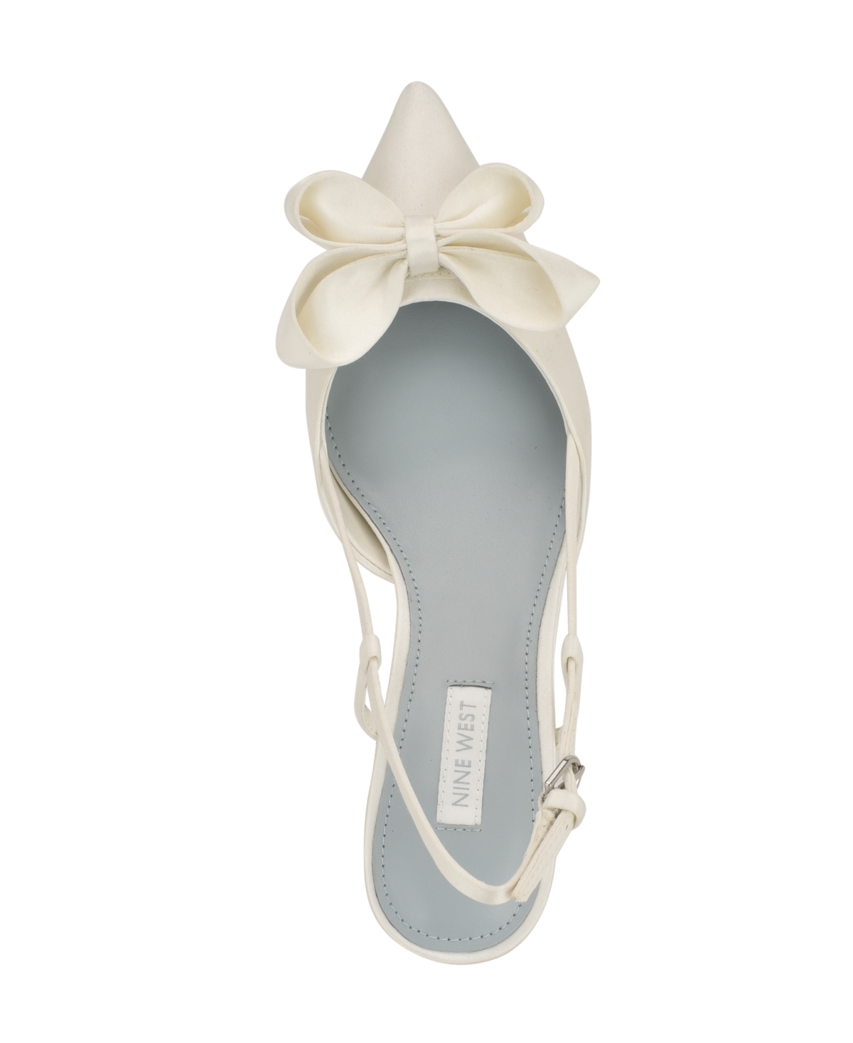 Nine West Women's Raska Bridal Pointy Toe Slingback Dress Pumps In White