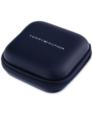 Logo & Pav&eacute; Bar Linear Drop Earrings