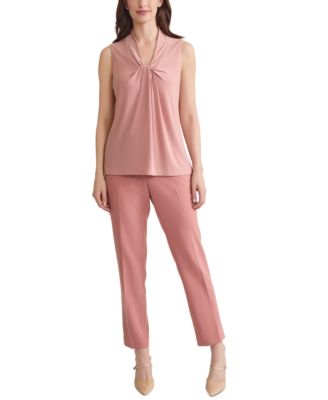 Women's Twisted V-Neck Sleeveless Top