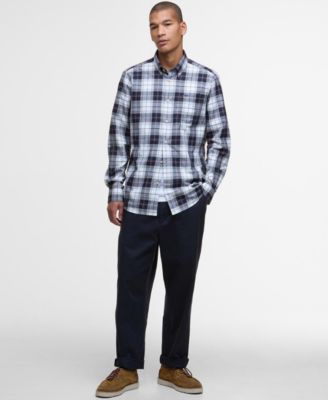 Men's Wetheram Tailored-Fit Tartan Button-Down Twill Shirt