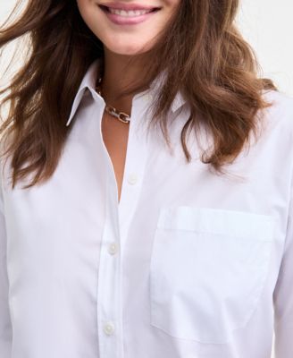 Women's Cotton Poplin Relaxed Shirt, Macy's Exclusive