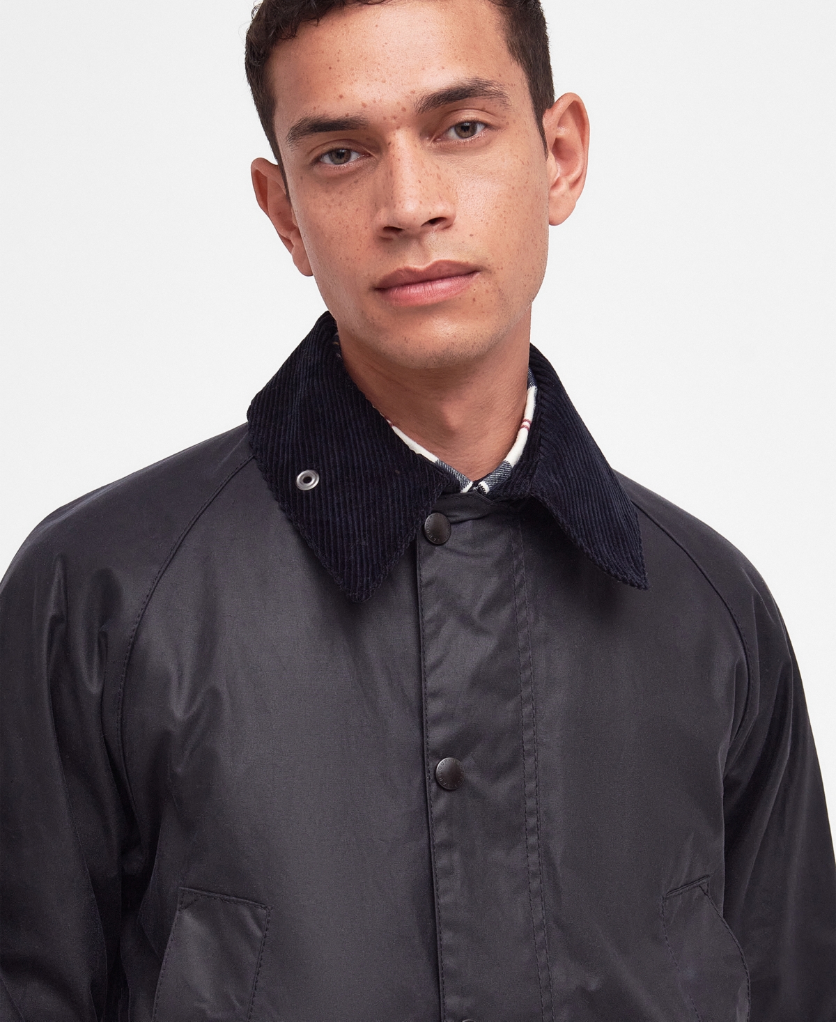 Barbour Bedale Water Resistant Waxed Cotton Jacket In Black