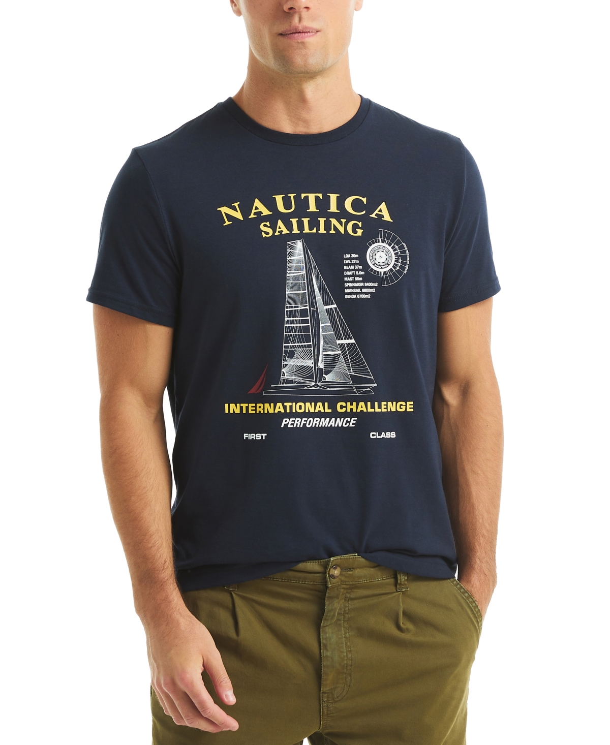 Nautica Men's Short Sleeve International Challenge Graphic T-shirt In Blue