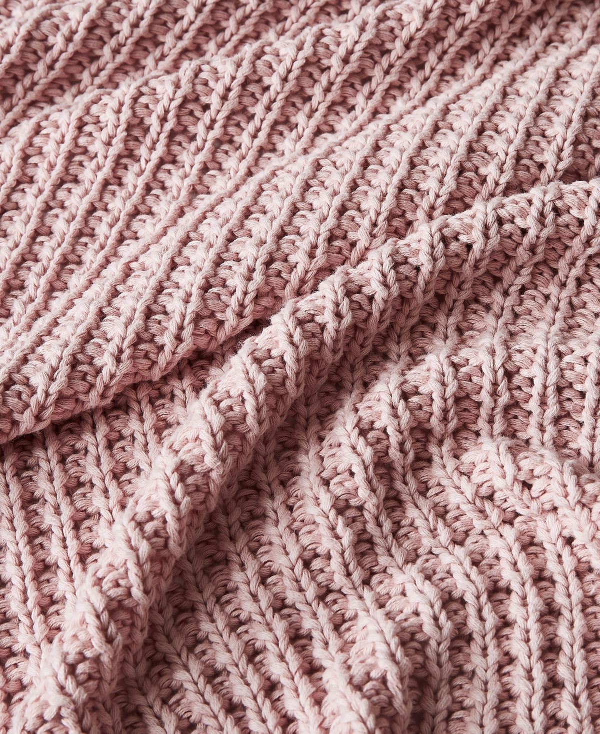 Ugg Luna Cotton Waffled Knit Throw Blanket, 50" X 70" In Pink