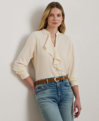 Women's Ruffle-Trimmed Georgette Tunic