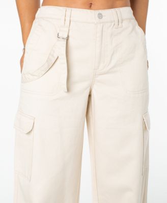 Juniors' Cargo Strap Wide-Leg Pants