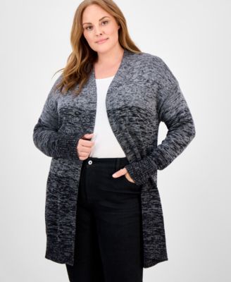 Style & Co - Plus Size Turbo Long Open-Front Cardigan Sweater