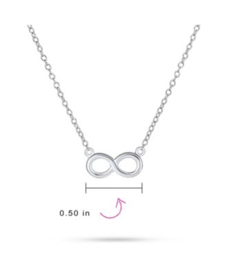 Delicate Minimalist Romantic Eternity Figure Eight Symbol Love Knot Sideways Infinity Pendant Necklace Gold Plated .925 Sterling Silver