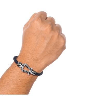 Horseshoe Navy Cord Bracelet