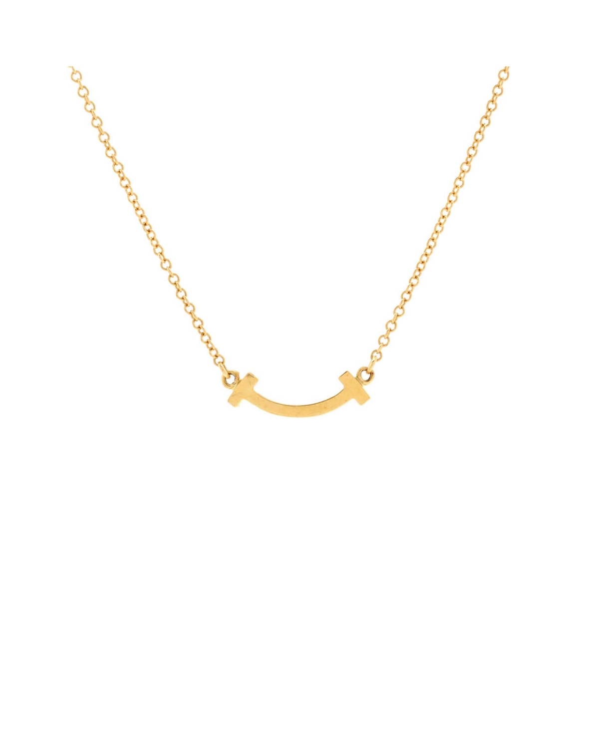 Pre-Owned Tiffany & Co. T Smile Pendant Necklace - 18k yellow gold