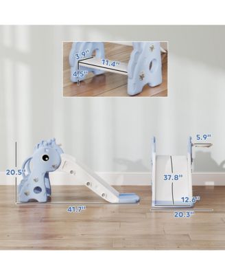 Kids Slide with Climber and Basketball Hoop, 3-in-1 Baby Slide,