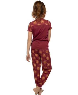 Little Girls Short Sleeve Hogwarts 2-Piece Athletic Jogger Pant Pajama Set