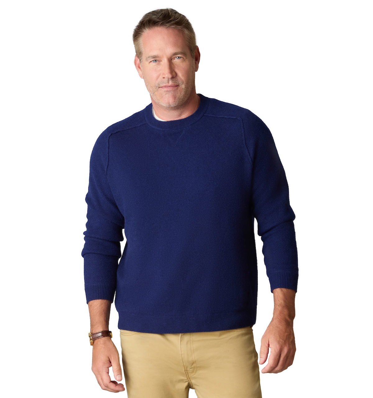 Men's Itch-Free Merino Wool Crewneck Sweater with Soft Inner Lining - Black pearl