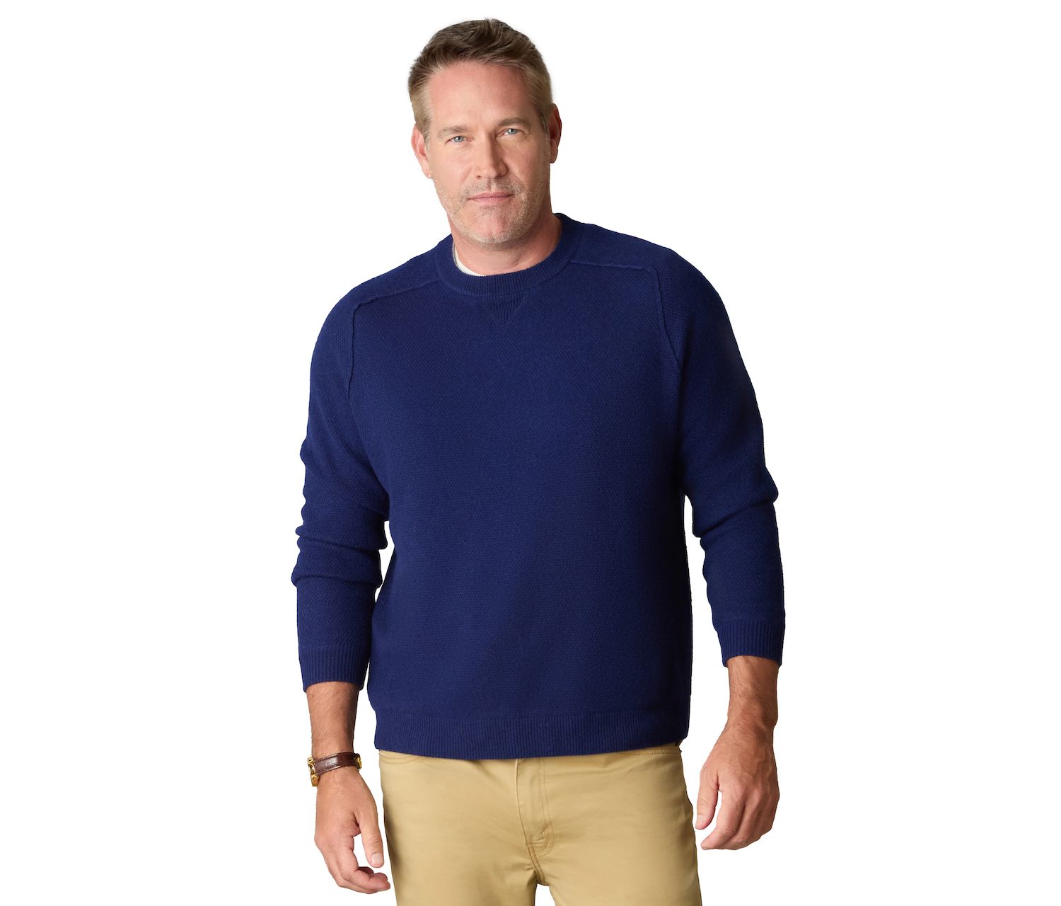 Men's Itch-Free Merino Wool Crewneck Sweater with Lining