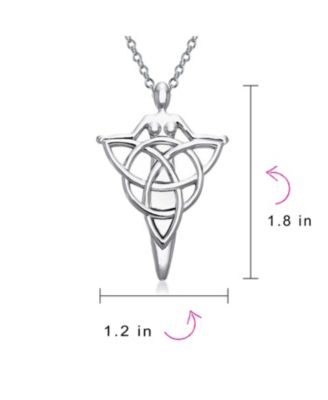 Irish Triquetra Large Celtic Ancient Divine Deity Danu Goddess Of Tree Protector Of Land Pendant Necklace Sterling Silver
