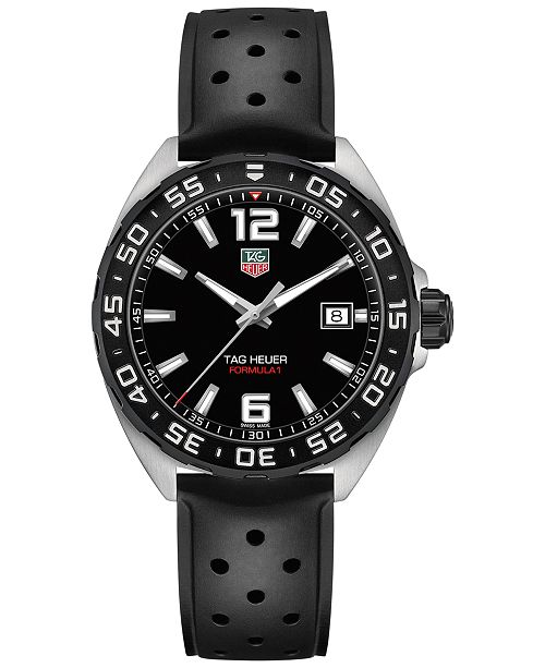 Tag Heuer Men S Swiss Formula 1 Black Rubber Strap Watch 41mm