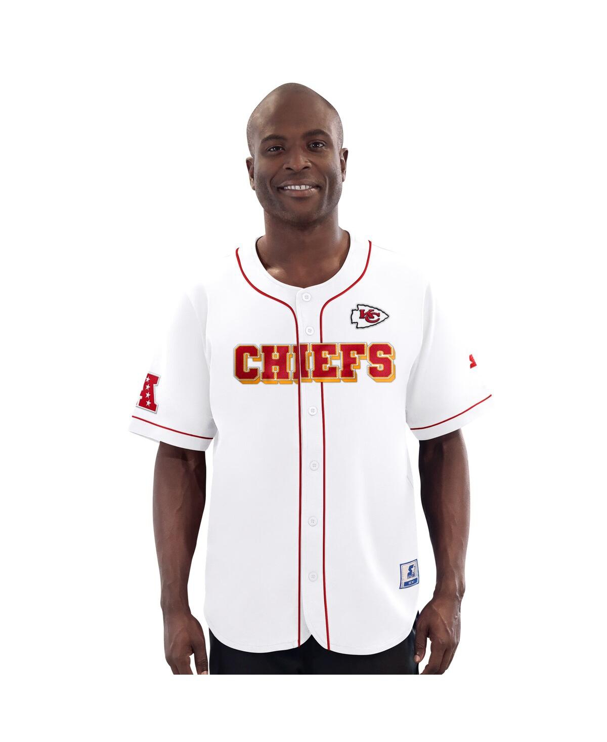 Men's White Kansas City Chiefs Relay Full-Button Baseball Jersey - White