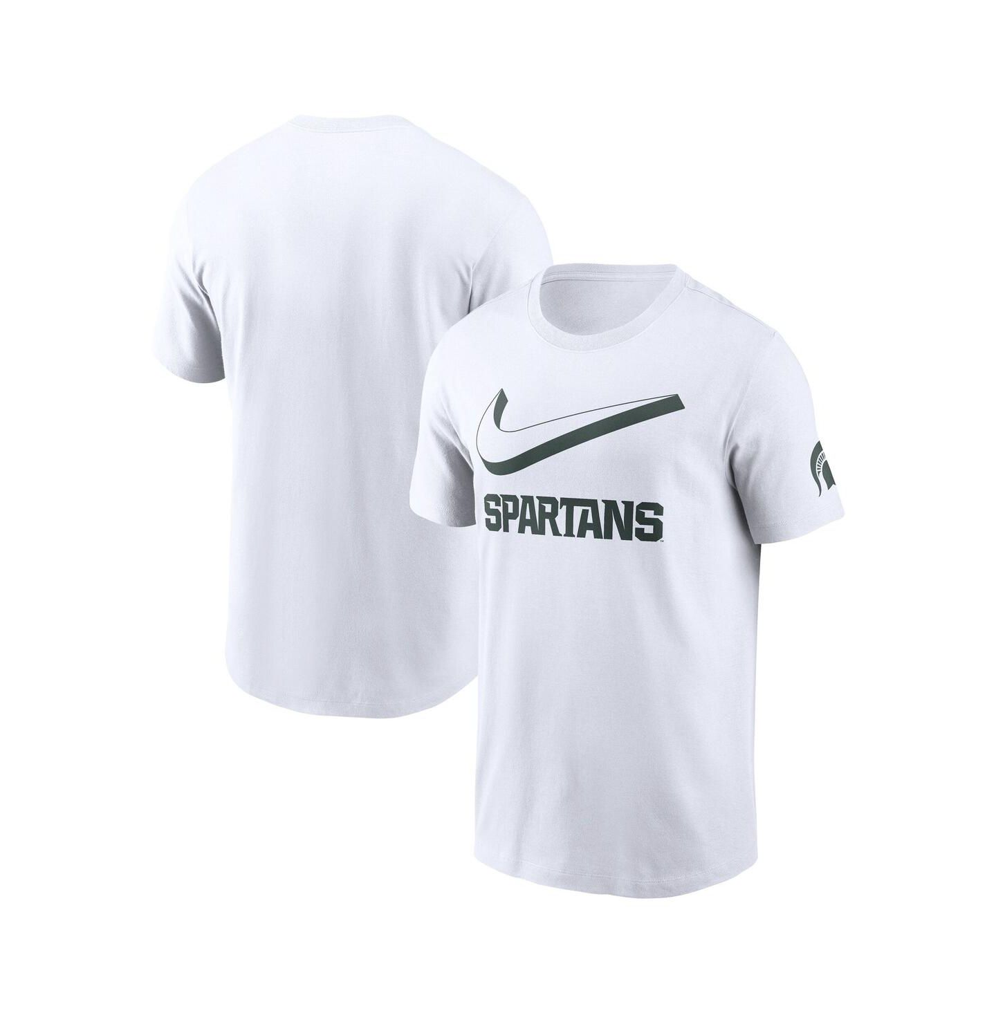 Мужская футболка Nike White Michigan State Spartans Primetime 2-Hit Swoosh — фото 1