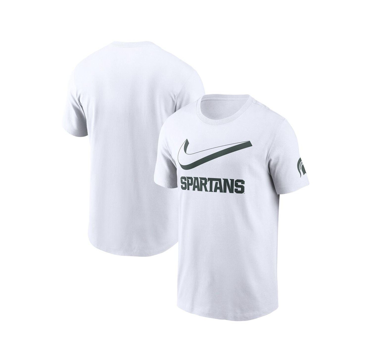 Men's White Michigan State Spartans Primetime 2-Hit Swoosh T-Shirt