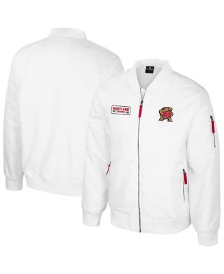 Colosseum - Men's Maryland Terrapins White Rabbit Full-Zip Bomber Jacket
