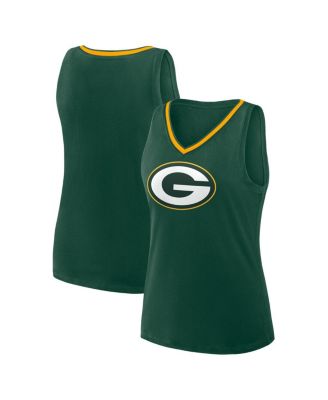 Logo Athletic - Women's Green  Bay Packers Stellar Win V-Neck Tank Top