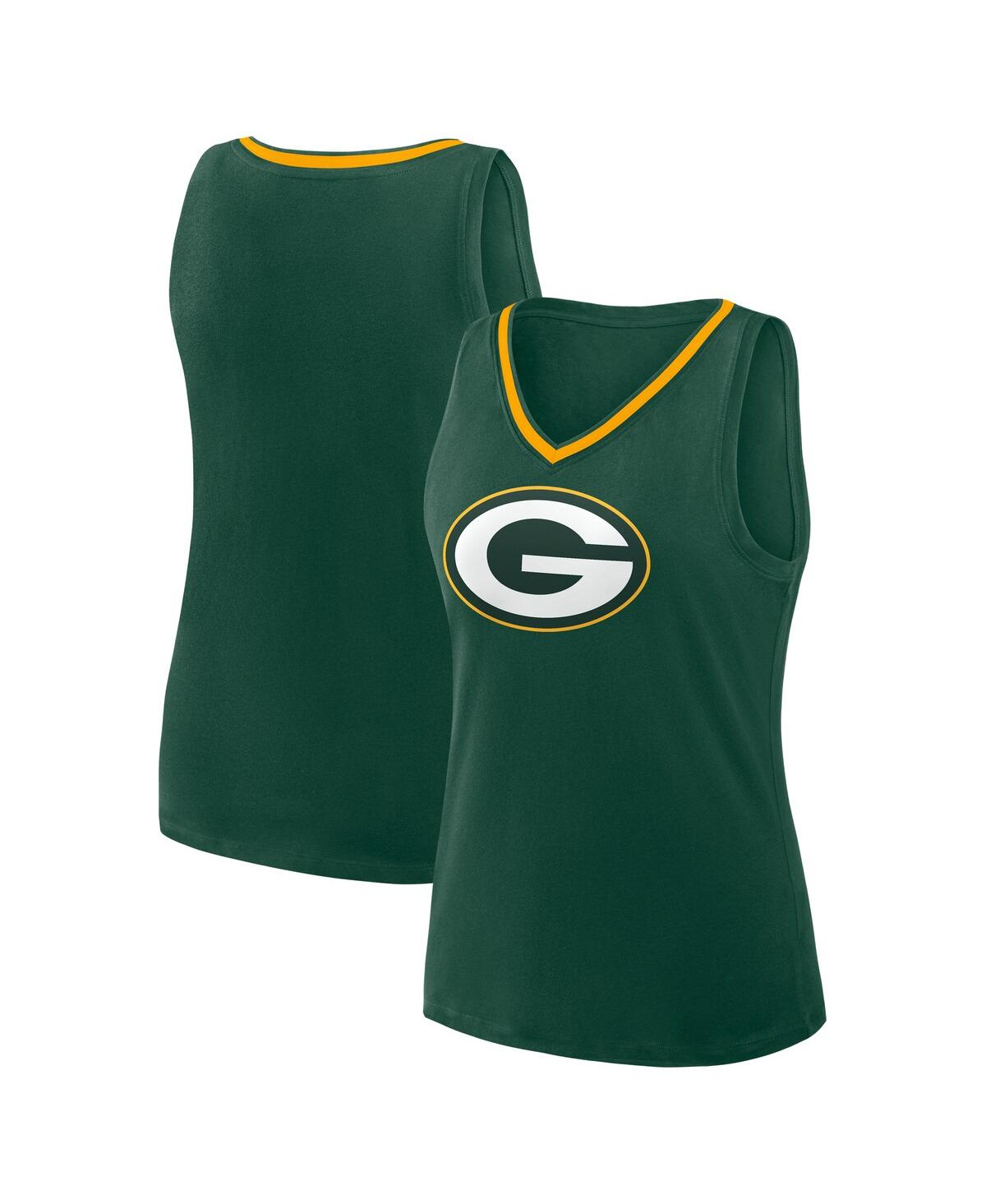 Women's Green Bay Packers Stellar Win V-Neck Tank Top - Green
