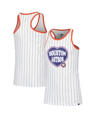 New Era - Big Girls White Houston Astros Pinstripe Tank Top