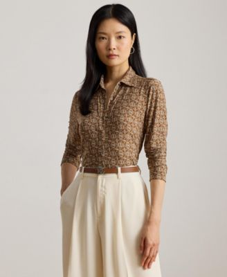 Lauren Ralph Lauren - Women's Slim-Fit Geo-Print Jersey Shirt